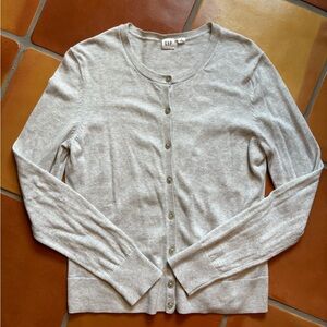 GAP Heather Gray Button-Up Cardigan 100% cotton womens cardigan